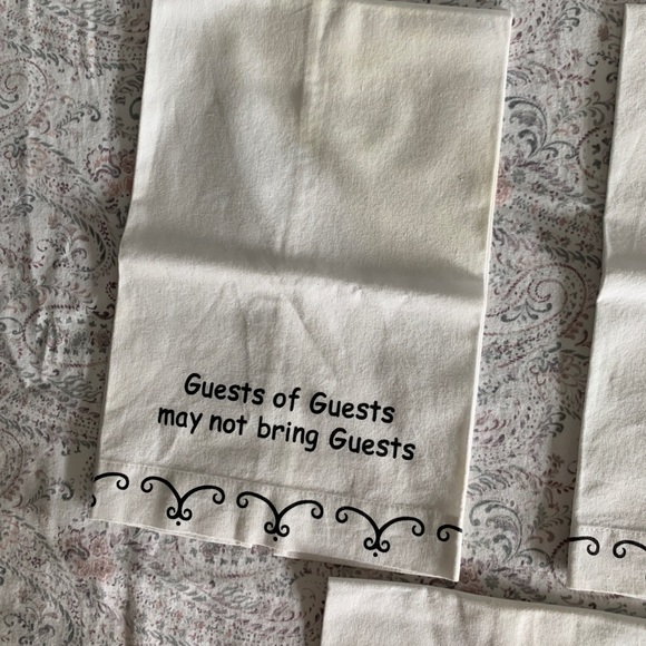 Set of 3 Funny Sarcasm White Bathroom / Kitchen Hand-towels - Picture 3 of 6